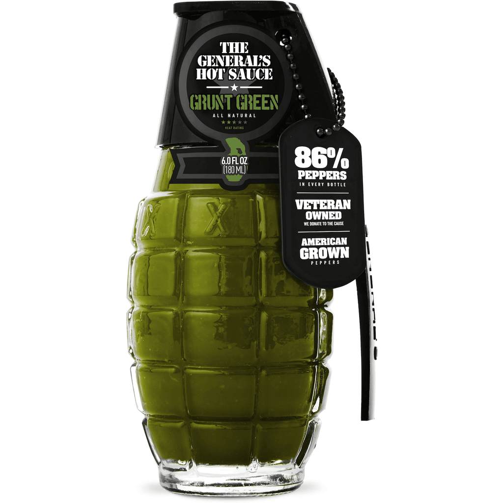 The General's Grunt Green Hot Sauce Grenade 180ml | What The Food